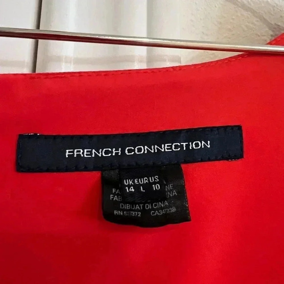 French Connection Red Short Sleeve A Line Mini Dress Size 10 NWOT - Picture 2 of 5